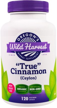 True Cinnamon (Ceylon), 120 Veggie Caps by Oregons Wild Harvest, 草藥，肉桂提取物 HK 香港