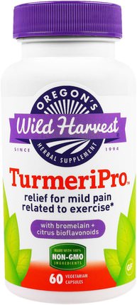 TurmeriPro, 60 Veggie Caps by Oregons Wild Harvest, 補充劑，抗氧化劑，薑黃素，薑黃，健康，關節健康 HK 香港