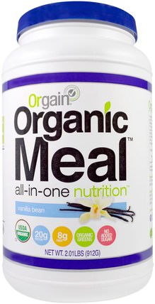 Organic Meal, All-In-One Nutrition, Vanilla Bean, 2.01 lbs (912 g) by Orgain, 補充劑，蛋白質或蛋白粉 HK 香港
