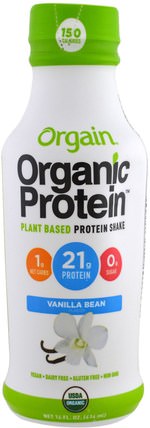 Organic Protein Plant Based Protein Shake, Vanilla Bean Flavor, 14 fl oz (414 ml) by Orgain, 補充劑，蛋白質飲料 HK 香港