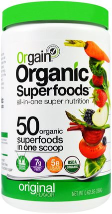 Organic Superfoods, All-In-One Super Nutrition, Original Flavor, 0.62 lbs (280 g) by Orgain, 補品，超級食品 HK 香港