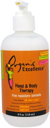 Hand & Body Therapy, 8 fl oz (118 ml) by Organic Excellence, 健康，護膚，沐浴，美容，潤膚露 HK 香港