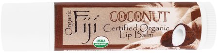 Certified Organic Lip Balm, Coconut, 0.15 oz (4.25 g) by Organic Fiji, 洗澡，美容，唇部護理，唇膏 HK 香港