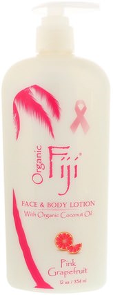 Face & Body Lotion with Organic Coconut Oil, Pink Grapefruit, 12 oz (354 ml) by Organic Fiji, 洗澡，美容，潤膚露 HK 香港