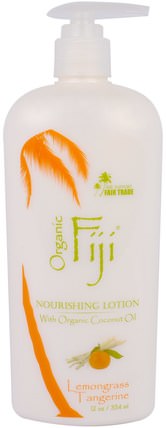 Nourishing Lotion, Lemongrass Tangerine, 12 oz (354 ml) by Organic Fiji, 洗澡，美容，潤膚露 HK 香港