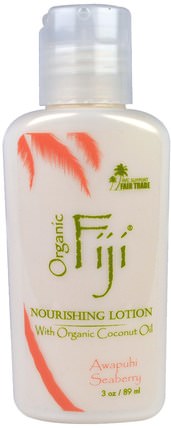 Nourishing Lotion with Organic Coconut Oil, Awapuhi Seaberry, 3 oz (89 ml) by Organic Fiji, 洗澡，美容，潤膚露 HK 香港