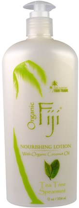 Nourishing Lotion with Organic Coconut Oil, Tea Tree Spearmint, 12 oz (354 ml) by Organic Fiji, 沐浴，美容，椰子油皮 HK 香港
