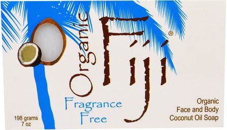 Organic Face and Body Coconut Oil Soap, Fragrance Free, 7 oz (198 g) by Organic Fiji, 洗澡，美容，肥皂 HK 香港