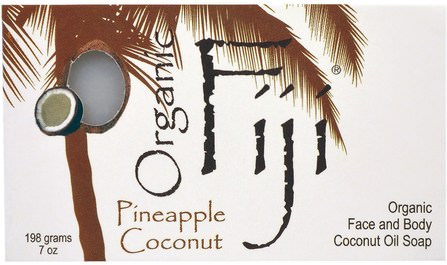 Organic Face and Body Coconut Oil Soap, Pineapple Coconut, 7 oz (198 g) by Organic Fiji, 洗澡，美容，肥皂 HK 香港