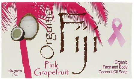 Organic Face and Body Coconut Oil Soap, Pink Grapefruit, 7 oz (198 g) by Organic Fiji, 洗澡，美容，肥皂 HK 香港