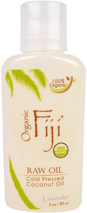Organic Raw Oil, Cold Pressed Coconut Oil, Lavender, 3 oz (89 ml) by Organic Fiji, 健康，皮膚，按摩油 HK 香港
