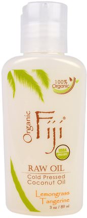 Organic Raw Oil, Cold Pressed Coconut Oil, Lemongrass Tangerine, 3 oz (89 ml) by Organic Fiji, 健康，皮膚，按摩油 HK 香港