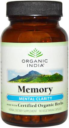 Memory, Mental Clarity, 90 Veggie Caps by Organic India, 健康，女性，靜脈曲張治療，可卡拉，記憶 HK 香港