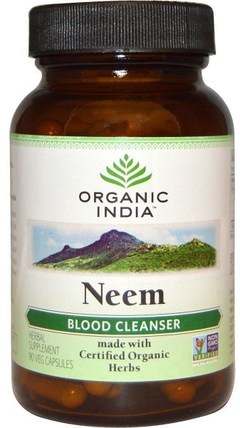 Neem, Blood Cleanser, 90 Veggie Caps by Organic India, 草藥 HK 香港