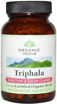 Triphala, Digestion & Colon Cleanse, 90 Veggie Caps by Organic India, 健康，排毒，triphala HK 香港