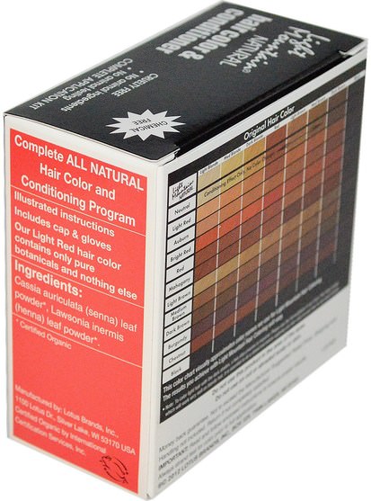 健康 - Light Mountain, Organic Natural Hair Color & Conditioner, Light Red, 4 oz (113g)