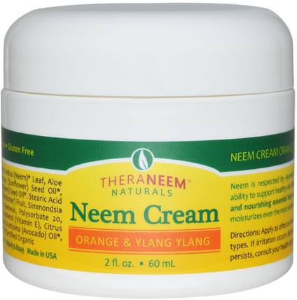 TheraNeem Naturals, Neem Cream, Orange & Ylang Ylang, 2 fl oz (60 ml) by Organix South, 沐浴，美容，身體護理，潤膚露 HK 香港