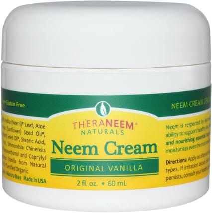 TheraNeem Naturals, Neem Cream, Original Vanilla, 2 fl oz (60 ml) by Organix South, 沐浴，美容，身體護理，潤膚露 HK 香港