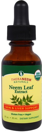 Theraneem Naturals, Neem Leaf Extract, Skin & Live Support, 1 fl oz (30 ml) by Organix South, 草藥 HK 香港