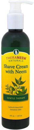 TheraNeem Naturals, Shave Cream with Neem, Gentle Therape, 8 fl oz (237 ml) by Organix South, 美女，洗澡 HK 香港