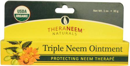 TheraNeem Naturals, Triple Neem Ointment, 1 oz (30 g) by Organix South, 洗澡，美容，唇部護理 HK 香港