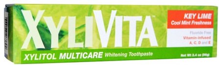 XyliVita, Xylitol Multicare Whitening Toothpaste, Key Lime, 3.4 oz (96 g) by Organix South, 洗澡，美容，牙膏 HK 香港