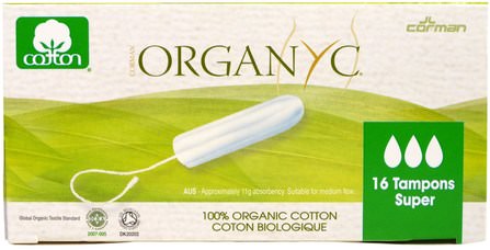 Organic Tampons, 16 Super Absorbency Tampons by Organyc, 洗澡，美女，女人 HK 香港