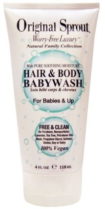 Hair & Body BabyWash, 4 fl oz (118 ml) by Original Sprout Inc, 洗澡，美容，頭髮，頭皮，洗髮水，護髮素，兒童洗髮水 HK 香港