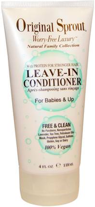 Leave-In Conditioner, For Babies & Up, 4 fl oz (118 ml) by Original Sprout Inc, 洗澡，美容，頭髮，頭皮，洗髮水，護髮素，護髮素 HK 香港