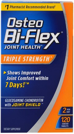 Joint Health, Triple Strength, 120 Coated Tablets by Osteo Bi-Flex, 補充劑，氨基葡萄糖軟骨素 HK 香港