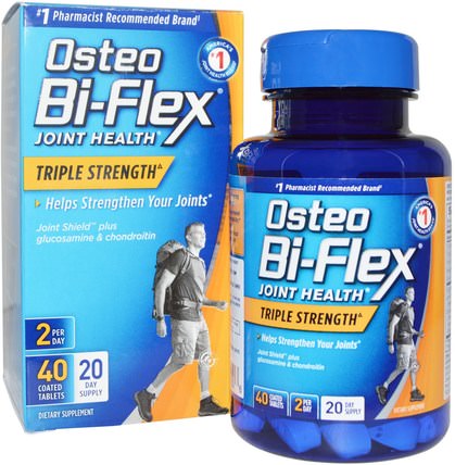 Joint Health, Triple Strength, 40 Coated Tablets by Osteo Bi-Flex, 健康，骨骼，骨質疏鬆症，關節健康 HK 香港
