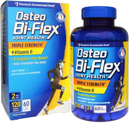 Joint Health, Triple Strength + Vitamin D, 120 Coated Tablets by Osteo Bi-Flex, 補充劑，氨基葡萄糖，健康，婦女，boswellia HK 香港