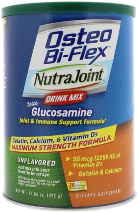 NutraJoint Drink Mix, with Glucosamine, Unflavored, 13.86 oz (392 g) by Osteo Bi-Flex, 補充劑，氨基葡萄糖 HK 香港
