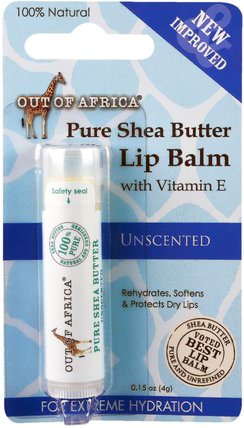 Lip Balm, Pure Shea Butter, Unscented, 0.15 oz (4 g) by Out of Africa, 洗澡，美容，唇部護理，潤唇膏，乳木果油 HK 香港