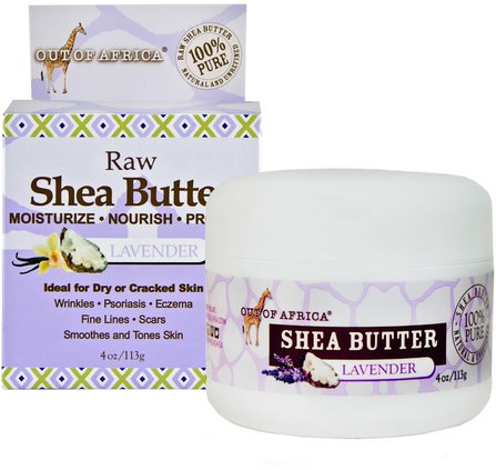 Pure Shea Butter, Lavender, 4 oz (113 g) by Out of Africa, 洗澡，美容，護手霜，皮膚 HK 香港