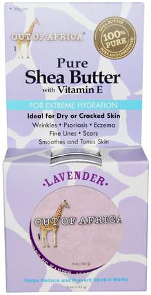 Pure Shea Butter, with Vitamin E, Lavender, 5 oz (142 g) by Out of Africa, 洗澡，美容，乳木果油 HK 香港