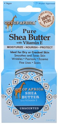 Pure Shea Butter with Vitamin E, Unscented, 2 oz (57 g) by Out of Africa, 洗澡，美容，乳木果油 HK 香港
