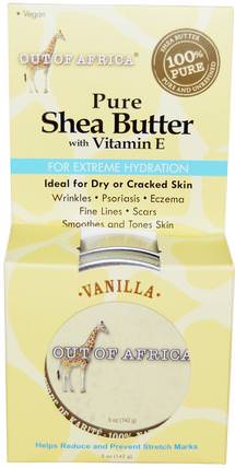 Pure Shea Butter, with Vitamin E, Vanilla, 5 oz (142 g) by Out of Africa, 洗澡，美容，乳木果油 HK 香港