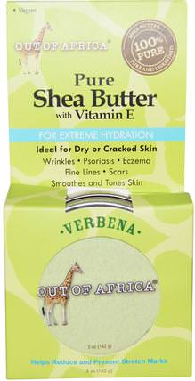 Pure Shea Butter, with Vitamin E, Verbena, 5 oz (142 g) by Out of Africa, 洗澡，美容，乳木果油 HK 香港