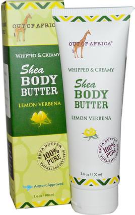 Shea Body Butter, Whipped & Creamy, Lemon Verbena, 3.4 oz (100 ml) by Out of Africa, 健康，皮膚，身體黃油，沐浴，美容，乳木果油 HK 香港