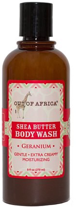Shea Butter Body Wash, Geranium, 9 fl oz (270 ml) by Out of Africa, 洗澡，美容，沐浴露 HK 香港