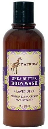 Shea Butter Body Wash, Lavender, 9 fl oz (270 ml) by Out of Africa, 洗澡，美容，沐浴露 HK 香港