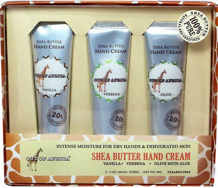 Shea Butter Hand Cream Set, 3 Tubes, 1 oz (28.3 g) Each by Out of Africa, 沐浴，美容，護手霜，禮品套裝，沐浴禮品套裝 HK 香港