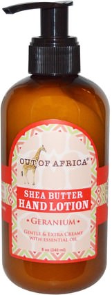 Shea Butter Hand Lotion, Geranium, 8 oz (240 ml) by Out of Africa, 洗澡，美容，護手霜，乳木果油 HK 香港