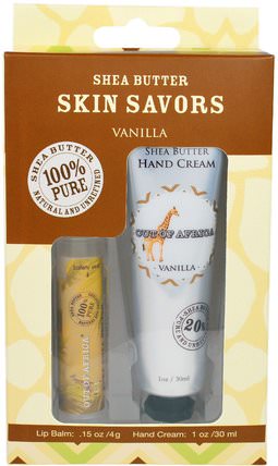 Shea Butter Skin Savor, Hand Cream & Lip Balm, Tropical Vanilla, 2 Piece Kit by Out of Africa, 洗澡，美容，護手霜，禮品套裝，旅行樣品包 HK 香港