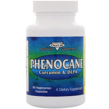 Phenocane, Curcumin & DLPA, 60 Veggie Caps by OxyLife, 補充劑，抗氧化劑，薑黃素，薑黃 HK 香港
