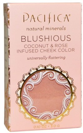 Blushious, Coconut & Rose Infused Cheek Color, Camellia, 0.10 oz (3.0 g) by Pacifica, 洗澡，美容，化妝，臉紅 HK 香港