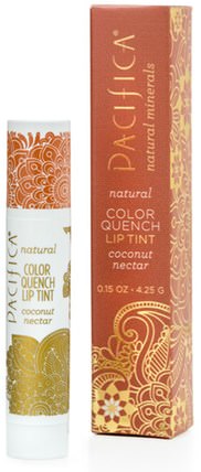Natural Color Quench Lip Tint, Coconut Nectar, 0.15 oz (4.25 g) by Pacifica, 洗澡，美容，口紅，光澤，襯墊 HK 香港