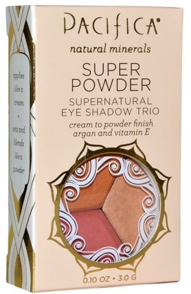 Super Powder Supernatural Eye Shadow Trio, Shades: Breathless, Glowing, Sunset, 0.10 oz (3.0 g) by Pacifica, 洗澡，美容，化妝，眼影 HK 香港