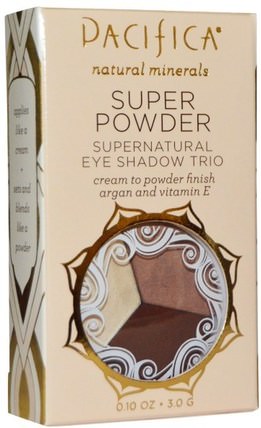Super Powder Supernatural Eye Shadow Trio, Shades: Stone, Cold, Fox, 0.10 oz (3.0 g) by Pacifica, 洗澡，美容，化妝，眼影 HK 香港